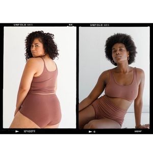 Arq Cropped Tank and Full Coverage Bra in Spice